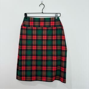 SLT Sweet Lemon Thyme Plaid Holiday Skort Slim Pencil A-Line Hybrid NEW Large